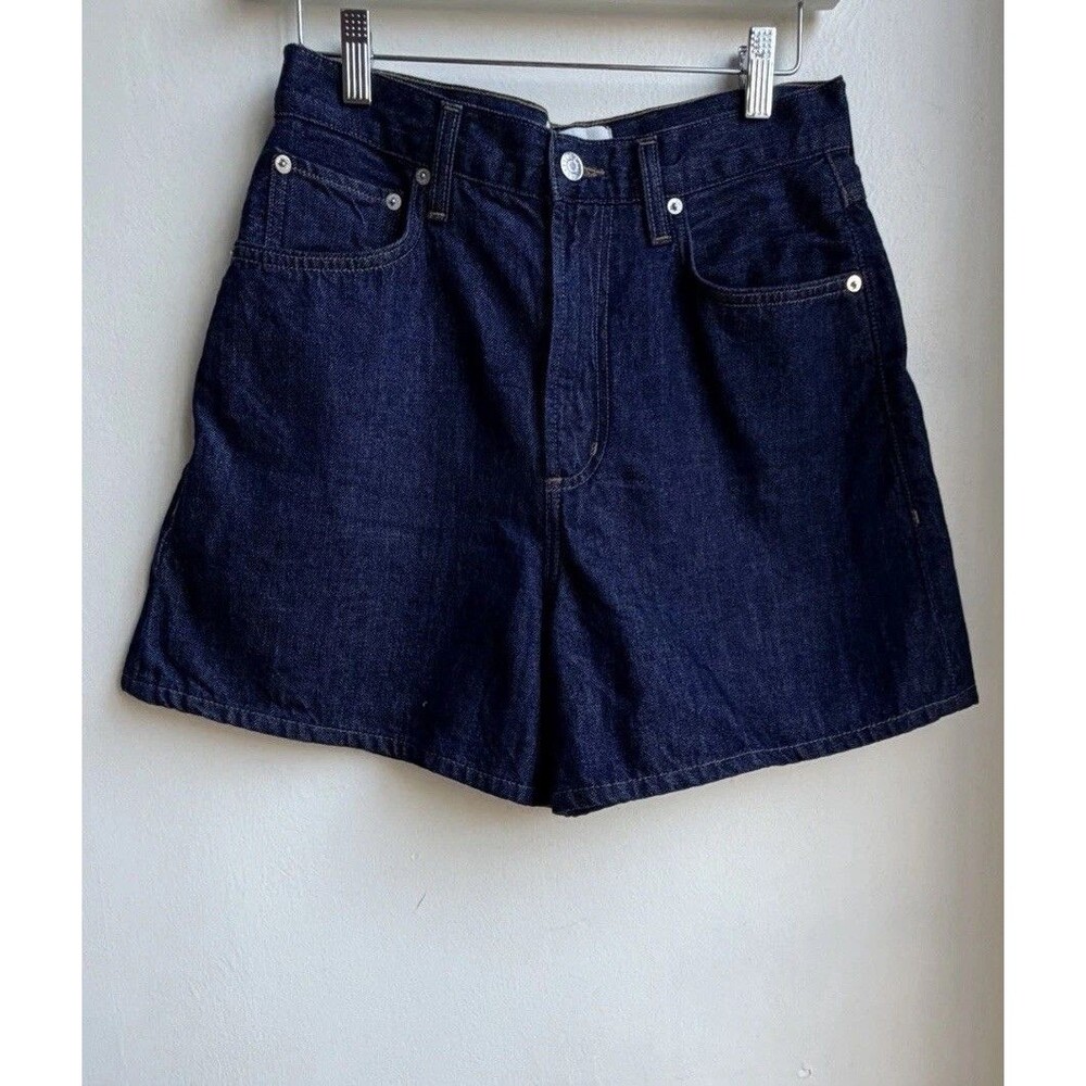 AGOLDE Nolan High Rise Denim Shorts Size 26 Dark Wash Pure Indigo A9211-3018